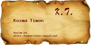 Kozma Timon névjegykártya