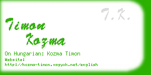timon kozma business card